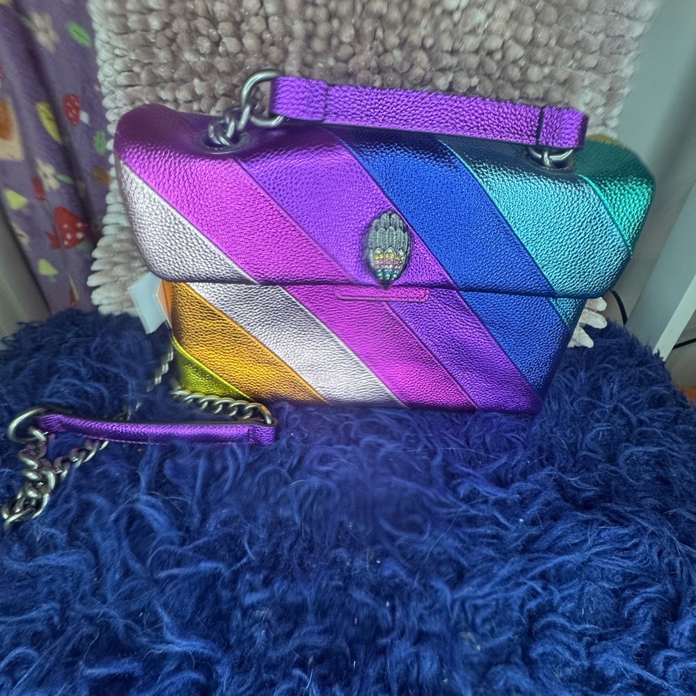 NWT Kurt Geiger London Leather Kensington metallic multicolor purse - Picture 5 of 16
